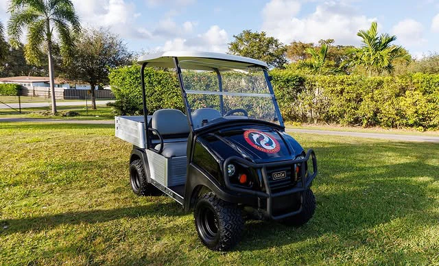 Golf cart showcasing modern design features